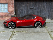 Hot Wheels Ferrari 12Cilindri metallic red with black roof, left side view
