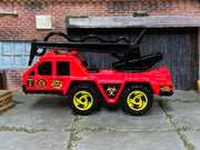Hot Wheels Flame Stopper red Biohazard Unit 2 loose truck, left side view