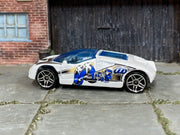 Hot Wheels Ford GT-90 white Anime graphics loose car, left side view