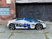 Hot Wheels Ford GT-90 white Anime graphics loose car, right side view