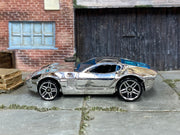 Hot Wheels Ford Shelby GR-1 Concept chrome with blue windows, left side view