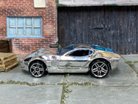 Hot Wheels Ford Shelby GR-1 Concept chrome with blue windows, left side view