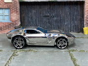 Hot Wheels Ford Shelby GR-1 Concept chrome with blue windows, right side view