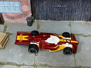 Hot Wheels Formula Street red number 8 2014 X6999 loose car, top view