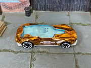 Hot Wheels Gazella GT orange chrome 52 loose car, top view
