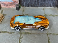 Hot Wheels Gazella GT orange chrome 52 loose car, top view