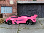 Hot Wheels Gazella R in pink and purple, left-side view of loose car