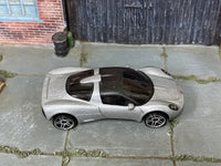 Silver Hot Wheels Gordon Murray Automotive T.33, top view of loose car