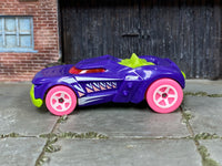 Hot Wheels Growler purple with pink wheels — left side view