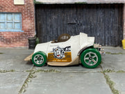 Hot Wheels Instant Boost white and green number 15 loose car, left side view