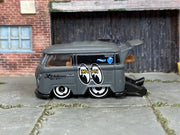 Hot Wheels Kool Kombi gray Mooneyes loose Volkswagen bus, left-side view