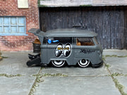 Hot Wheels Kool Kombi gray Mooneyes loose Volkswagen bus, right-side view