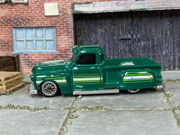 Hot Wheels La Troca green pinstripes, left side view