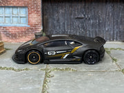 Hot Wheels LB-WORKS Lamborghini Huracan Coupe black number 63, left side view