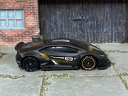 Hot Wheels LB-WORKS Lamborghini Huracan Coupe black number 63, right side view