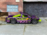 Hot Wheels Limited Grip purple Leighton Racing number 40 loose truck, right side view