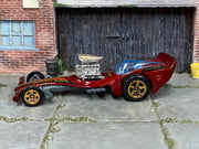 Hot Wheels Madfast maroon Track Aces HYY09 loose car, left-side view