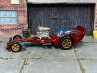 Hot Wheels Madfast maroon Track Aces HYY09 loose car, left-side view