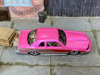 Hot Wheels Matt and Debbie Hay 1988 Pro Street Thunderbird pink loose car, top view