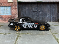 Hot Wheels Mazda RX-7 black Police loose car, right side view