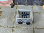 Gray Hot Wheels Minecraft Minecart with pixel blocks, top view