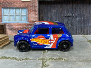 Hot Wheels Morris Mini blue Race Team number 10 — left side view