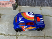 Hot Wheels Morris Mini blue Race Team number 10 — top view