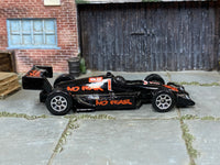 Hot Wheels No Fear Race Car in black with number 1, right side view