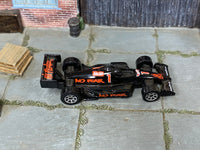 Hot Wheels No Fear Race Car in black with number 1, top view