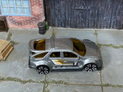 Hot Wheels Pontiac Aztek Custom in silver with number 5, top view