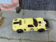Hot Wheels Porsche 904 Carrera GTS pale yellow number 63 loose car, top view