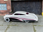 Hot Wheels Purple Passion white and pink L. Wood Design loose car, left side view