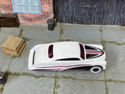 Hot Wheels Purple Passion white and pink L. Wood Design loose car, top view