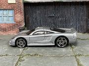 Hot Wheels Saleen S7 silver with PR5 wheels, left side view