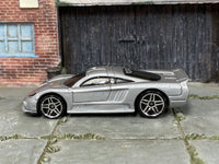 Hot Wheels Saleen S7 silver with PR5 wheels, left side view