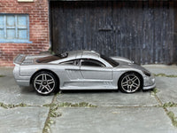Hot Wheels Saleen S7 silver with PR5 wheels, right side view