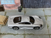 Hot Wheels Saleen S7 silver loose car, top view