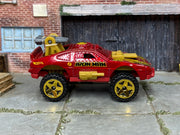 Hot Wheels Sting Rod Iron Man red and gold loose car, right-side view