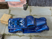 Hot Wheels Super Smooth metallic blue loose car — top view