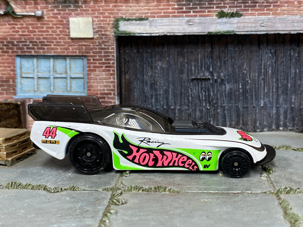 White green and pink number 44 Hot Wheels Supercharged loose car, right side view