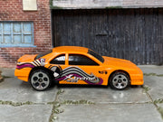 Hot Wheels T-Bird Stocker 1998 orange Xtreme graphics, right-side view