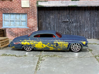 Hot Wheels Tail Dragger blue Zombie Attack loose car with heavy play wear, right-side view