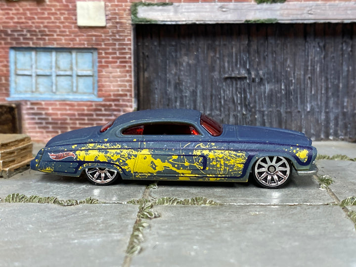 Hot Wheels Tail Dragger blue Zombie Attack loose car with heavy play wear, right-side view