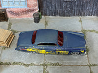 Hot Wheels Tail Dragger blue Zombie Attack loose car with heavy play wear, top view