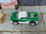 Hot Wheels The Nash metallic green and white loose car, top view