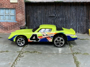 Hot Wheels Thunderbird Stocker 1988 Color Racers light green number 4 loose car, left-side view
