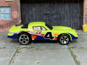 Hot Wheels Thunderbird Stocker 1988 Color Racers light green number 4 loose car, right-side view
