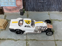 Hot Wheels Way 2 Fast white and yellow variation-pending loose car, top view