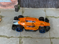 Hot Wheels What-4-2 translucent orange 2004 C2730 loose car, top view