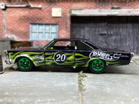 Loose Hot Wheels - 1965 Ford Galaxy 500 - Black and Green with Flames — view 3